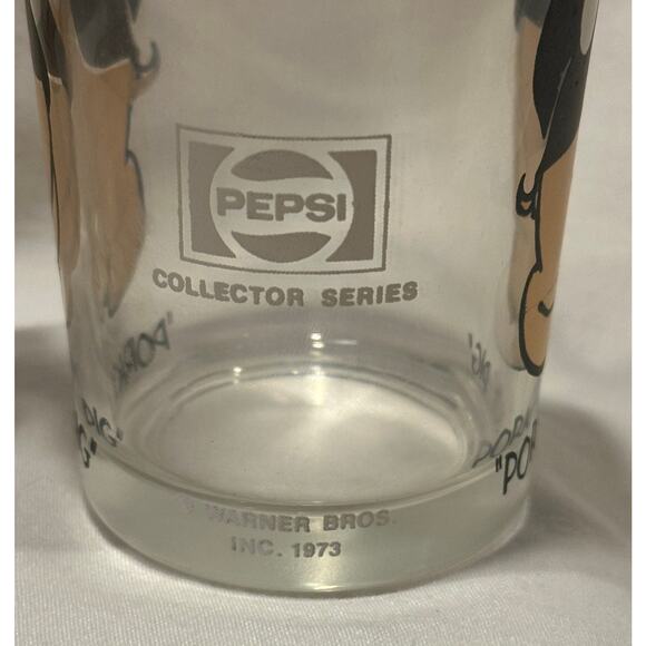 1973 Pepsi Collector Series Warner Bros Looney Tunes Glass Daffy Duck Porky Pig - Picture 5 of 7